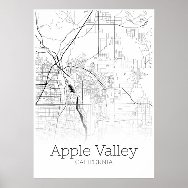 Mapa do Vale do Apple - Califórnia - Poster do Map (Frente)