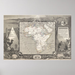 Mapa do vintage do poster de África