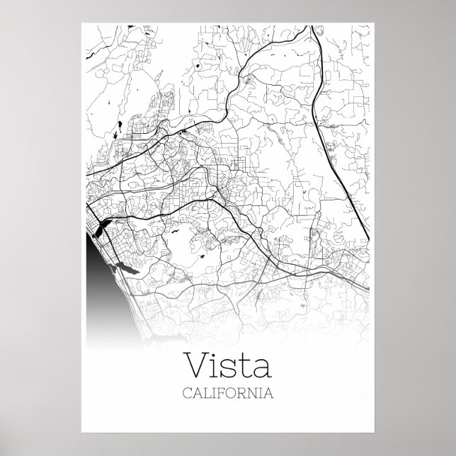Mapa do Vista - Califórnia - Poster do Mapa da Cid (Frente)