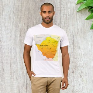 Mapa do Zimbábue Mens T-Shirt