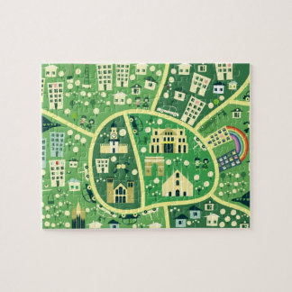 Mapa dos desenhos animados do quebra-cabeça de