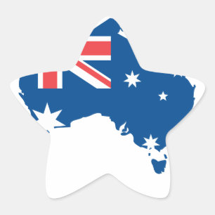 mapa e bandeira da austrália - autocolante