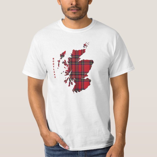 Mapa escocês do Tartan do t-shirt de Scotland (Frente)