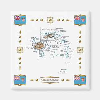 Mapa Fiji + Íman sinalizador