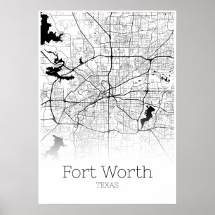 Mapa Fort Worth - Texas - Poster do Mapa da Cidade