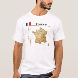 Mapa França + Sinalizador + Título T-Shirt