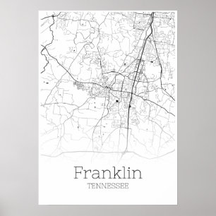 Mapa Franklin - Tennessee - Poster do Mapa da Cida