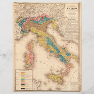 Mapa Geological de Italia por H. de Collegno