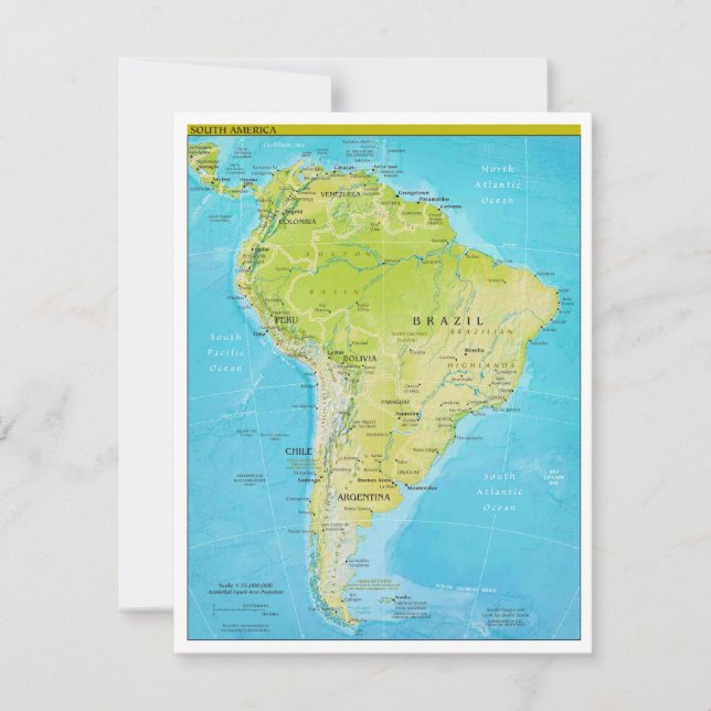 Mapa Geopolítico Regional da América do Sul (Frente)