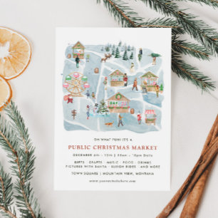 Mapa Ilustrado   Anúncio do mercado de Natal