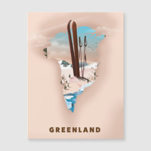 Mapa ilustrado da Groenlândia impressão de poster 