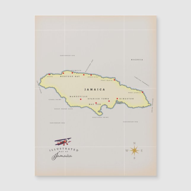 Mapa ilustrado da Jamaica. (Frente)
