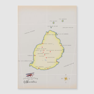 Mapa ilustrado da Maurícia