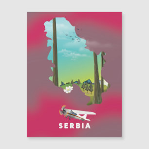 mapa ilustrado da Sérvia poster de viagem