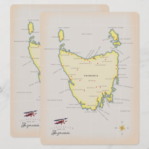 Mapa ilustrado da Tasmânia.