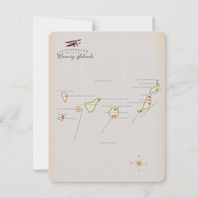 Mapa ilustrado das Ilhas Canárias. (Verso)