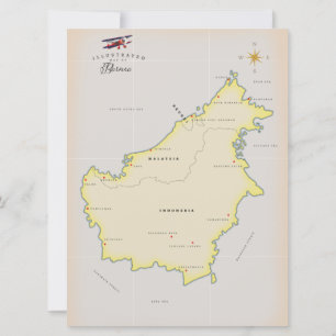 Mapa ilustrado de Bornéu