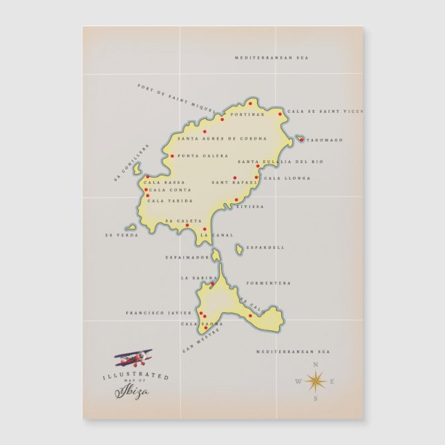 Mapa ilustrado de Ibiza (Frente)