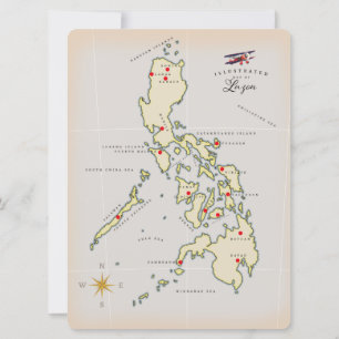 Mapa ilustrado de Luzon Filipinas mapa