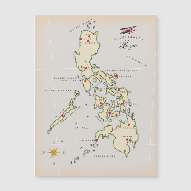 Mapa ilustrado de Luzon Filipinas mapa (Frente)