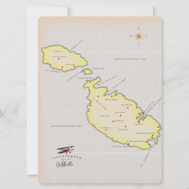 Mapa ilustrado de Malta (Frente)