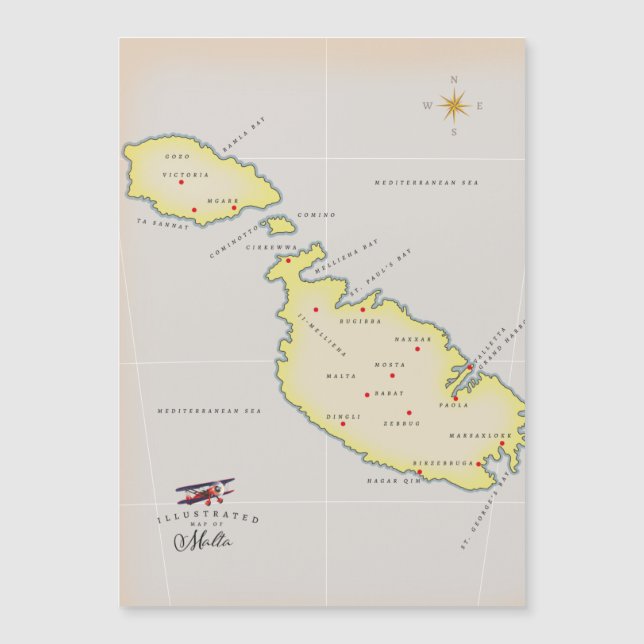 Mapa ilustrado de Malta (Frente)