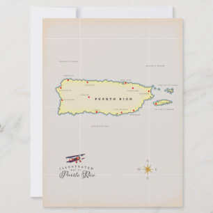 Mapa ilustrado de Porto Rico.