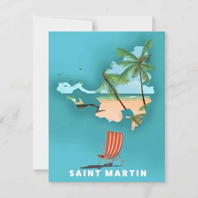 Mapa ilustrado de São Martinho. (Frente)