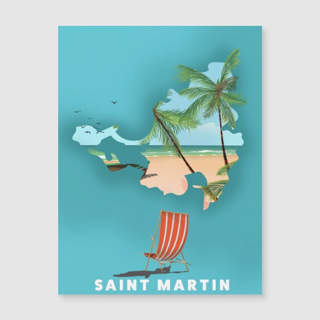 Mapa ilustrado de São Martinho. (Frente)