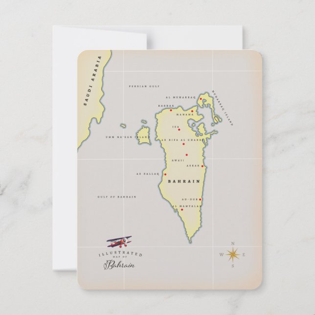 Mapa Ilustrado do Bahrein (Verso)