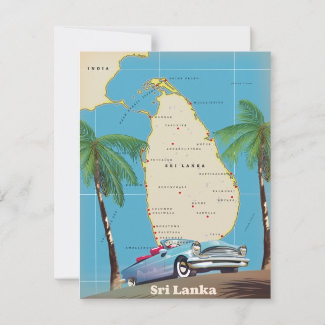 Mapa ilustrado do Sri Lanka (Verso)