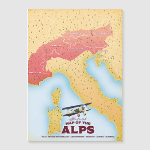 Mapa ilustrado dos Alpes