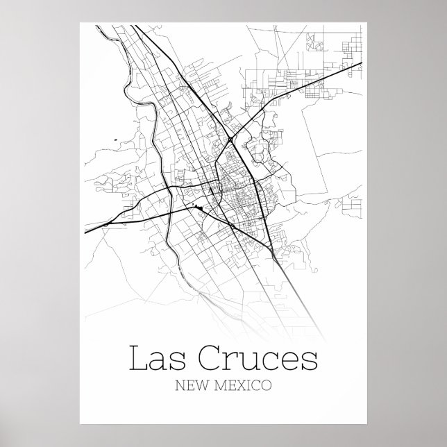 Mapa Las Cruces - Novo México - Poster do Mapa da  (Frente)