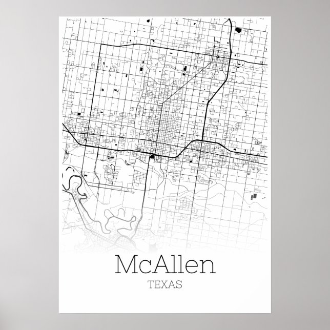 Mapa McAllen - Texas - Poster do mapa da cidade (Frente)