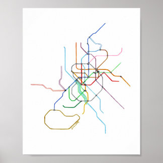 Mapa Metro de Madrid Espanha Impressão de Arte