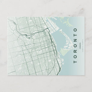 Mapa Mínimo de Cidade de Toronto em Cartão Postal