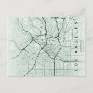 Mapa Mínimo de Los Angeles em Cartão Postal