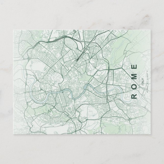 Mapa Mínimo de Roma em Cartão Postal (Frente)