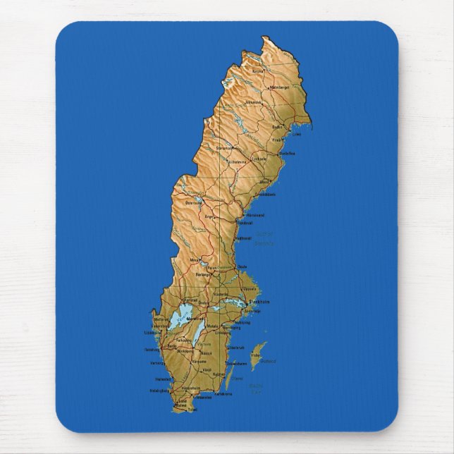 Mapa Mousepad da suecia (Frente)