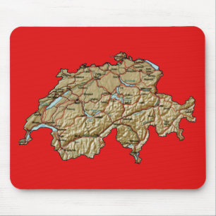 Mapa Mousepad da suiça