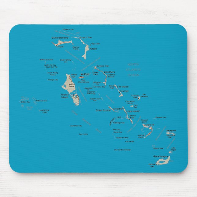 Mapa Mousepad de Bahamas (Frente)
