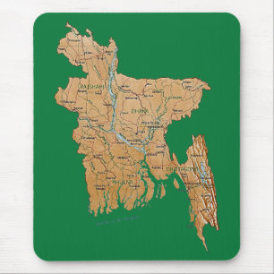 Mapa Mousepad de Bangladesh