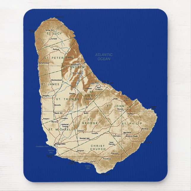 Mapa Mousepad de Barbados (Frente)
