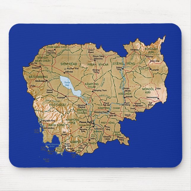 Mapa Mousepad de Cambodia (Frente)