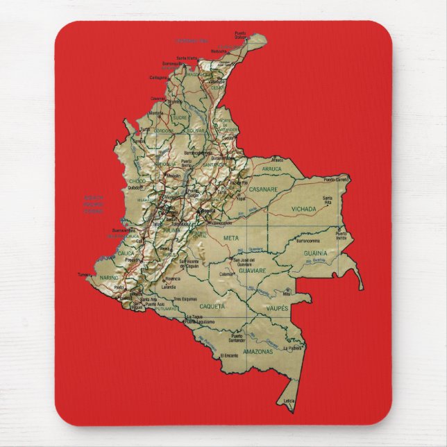 Mapa Mousepad de Colômbia (Frente)