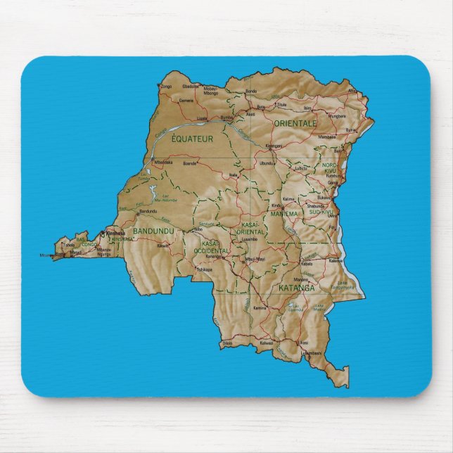 Mapa Mousepad de Congo-Kinshasa (Frente)