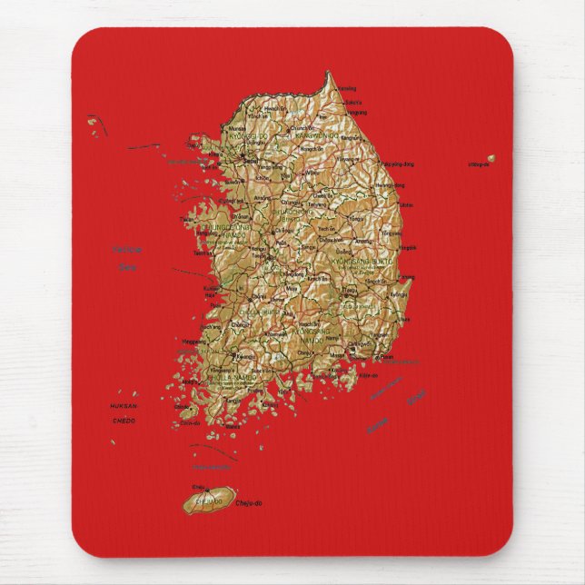 Mapa Mousepad de Coreia do Sul (Frente)