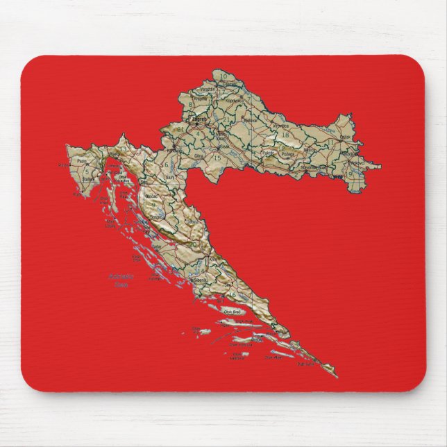 Mapa Mousepad de Croatia (Frente)