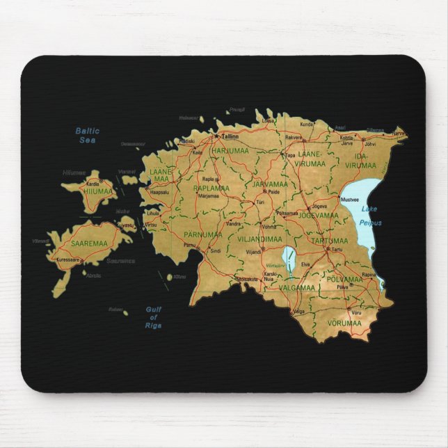Mapa Mousepad de Estónia (Frente)