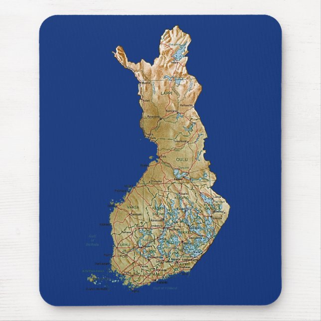 Mapa Mousepad de Finlandia (Frente)
